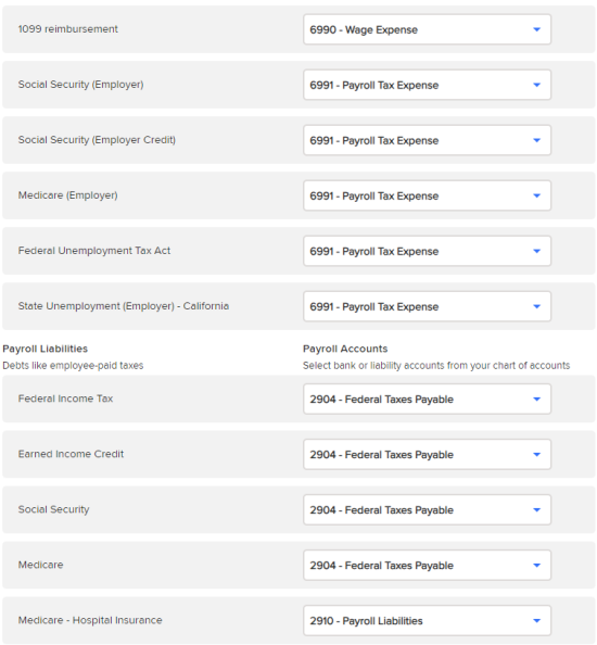 general ledger mapping for payroll