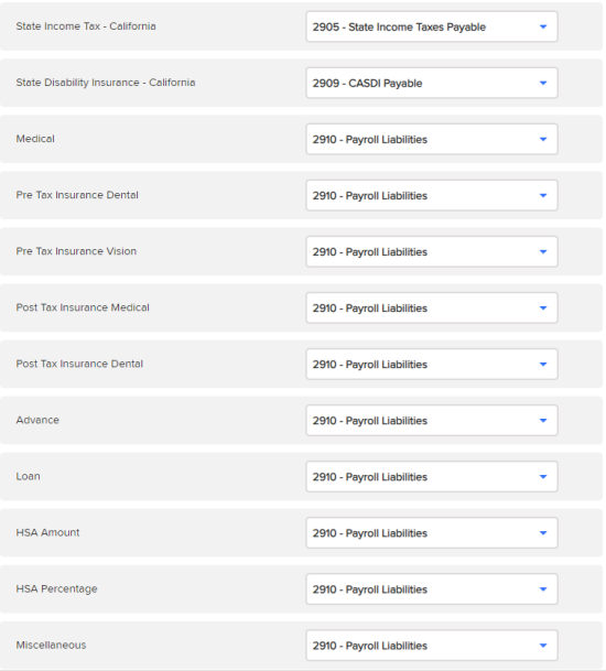 general ledger mapping for payroll